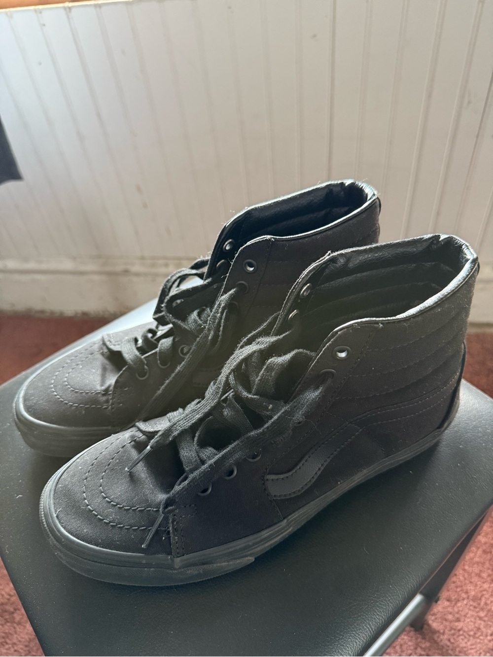Men's High-Top sk8-hi vans Canvas Sneakers - Black